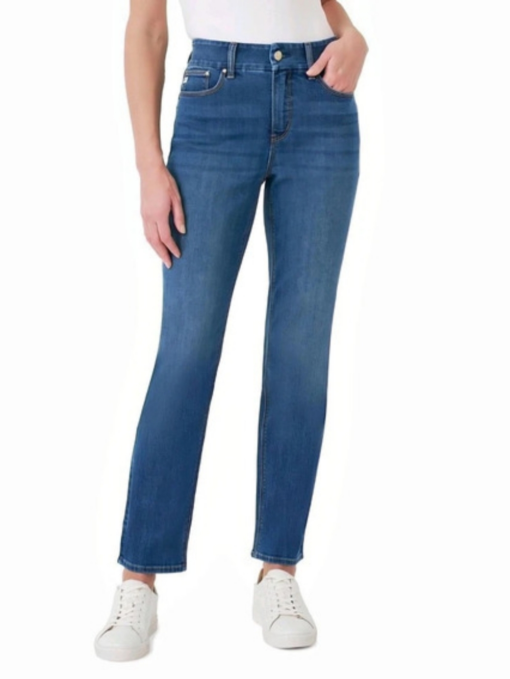 NWT Seven7 High-Rise Slim Straight Jeans in Blue Size 10